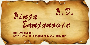 Minja Damjanović vizit kartica